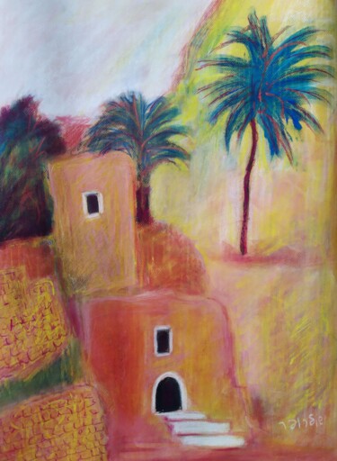 Dessin intitulée "Landscape in Israel…" par Janna Shulrufer, Œuvre d'art originale, Pastel