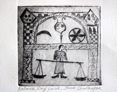 Incisioni, stampe intitolato "Balance" da Janna Shulrufer, Opera d'arte originale, incisione