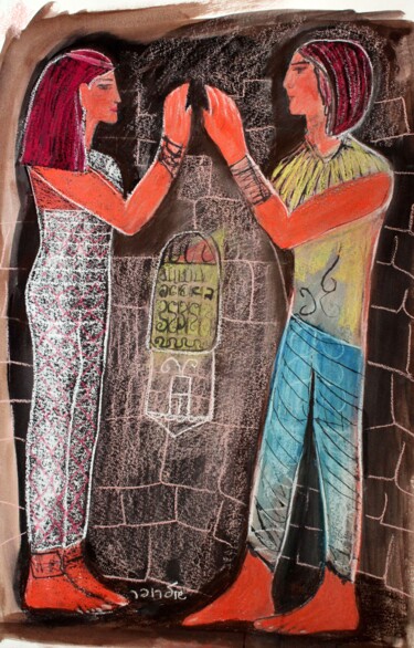 Рисунок под названием "Ancient Egypt 1" - Janna Shulrufer, Подлинное произведение искусства, Пастель