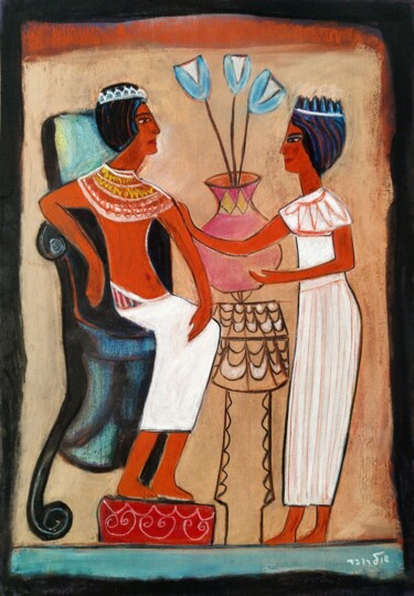 图画 标题为“Ancient Egypt 3” 由Janna Shulrufer, 原创艺术品, 粉彩