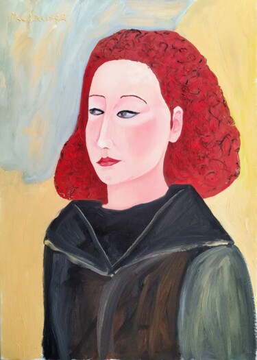 Painting titled "Self-portrait" by Janna Shulrufer, Original Artwork, Oil