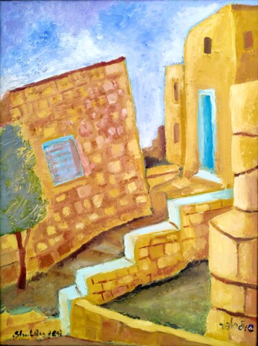 Pintura intitulada "Zefat old city" por Janna Shulrufer, Obras de arte originais, Óleo