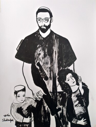 Rysunek zatytułowany „Untitled (Dad)” autorstwa Janna Shulrufer, Oryginalna praca, Atrament