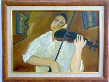 Malarstwo zatytułowany „Violinist 1” autorstwa Janna Shulrufer, Oryginalna praca, Olej