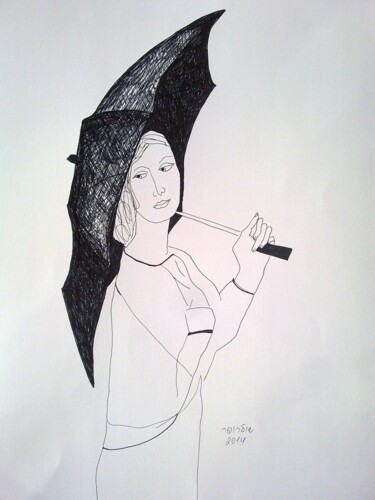 Dessin intitulée "Umbrella" par Janna Shulrufer, Œuvre d'art originale, Autre