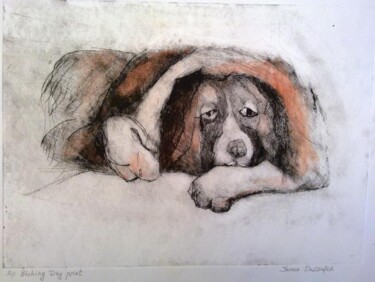 Incisioni, stampe intitolato "Dog" da Janna Shulrufer, Opera d'arte originale, incisione