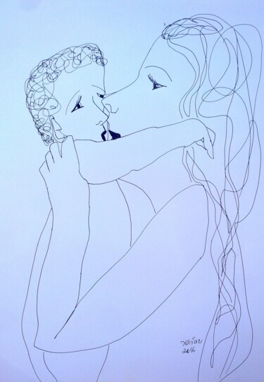 Drawing titled "motherhood" by Janna Shulrufer, Original Artwork, Gel pen