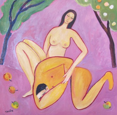 Pintura intitulada "Tree of knowledge" por Janna Shulrufer, Obras de arte originais, Óleo