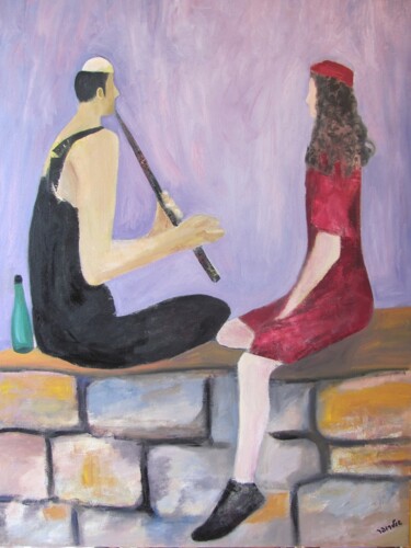 Painting titled "love story" by Janna Shulrufer, Original Artwork, Oil