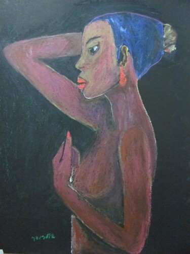 Painting titled "Nude 3" by Janna Shulrufer, Original Artwork, Pastel