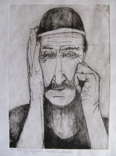 Incisioni, stampe intitolato "Portrait of old man" da Janna Shulrufer, Opera d'arte originale, incisione