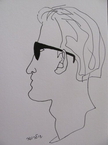 Drawing titled "Portrait of man" by Janna Shulrufer, Original Artwork