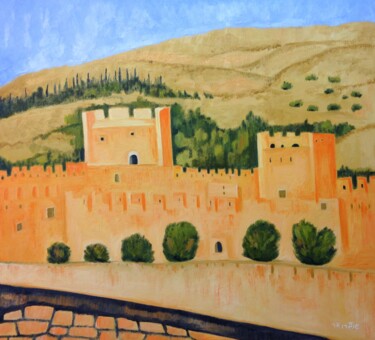Painting titled "View at the City of…" by Janna Shulrufer, Original Artwork, Oil