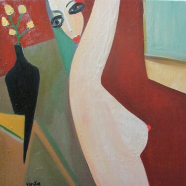 Painting titled "Nude 2" by Janna Shulrufer, Original Artwork, Oil