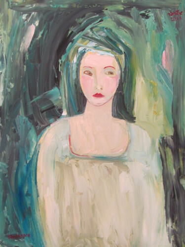 Malerei mit dem Titel "selfportrait" von Janna Shulrufer, Original-Kunstwerk, Öl