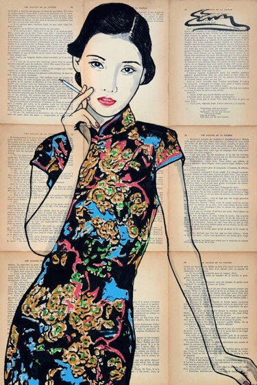 Malerei mit dem Titel "La femme qui connaî…" von Jan Noah, Original-Kunstwerk, Acryl