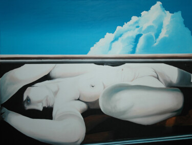 Peinture intitulée "Under the cloud" par Janos Kujbus, Œuvre d'art originale, Huile