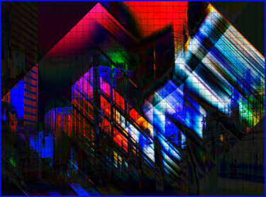 Digital Arts titled "city night - x3" by Janos Gardonyi, Original Artwork, Digital Painting