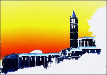 Digital Arts titled "Assisi - Sta Chiara" by Janos Gardonyi, Original Artwork, Digital Painting