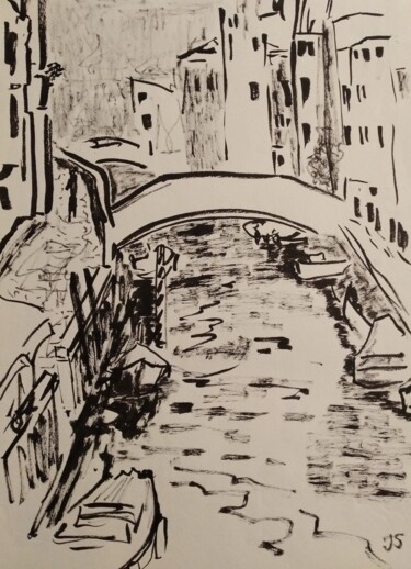 Drawing titled "Venedig 6" by Jana Scherer, Original Artwork, Gouache