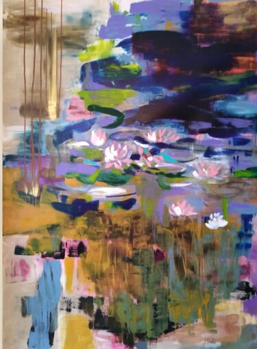 Malerei mit dem Titel "Lilien" von Jana Scherer, Original-Kunstwerk, Acryl