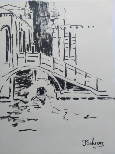 Dessin intitulée "Venedig 5" par Jana Scherer, Œuvre d'art originale, Encre