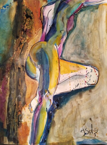 Malerei mit dem Titel "Entspannung 2" von Jana Scherer, Original-Kunstwerk, Aquarell