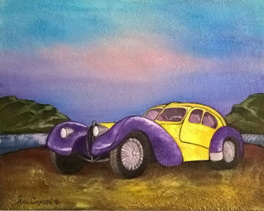 Картина под названием "ретро автомобиль" - Jans Sergei, Подлинное произведение искусства, Масло