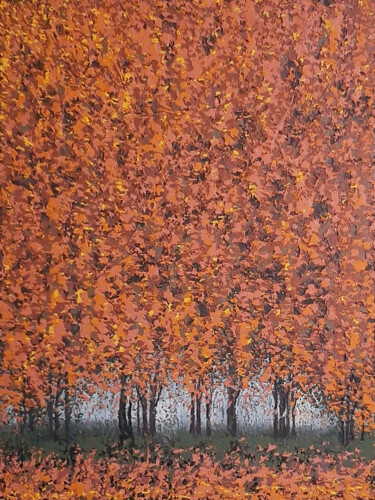 Картина под названием "Осень 2" - Jans Sergei, Подлинное произведение искусства, Акрил Установлен на Деревянная рама для нос…