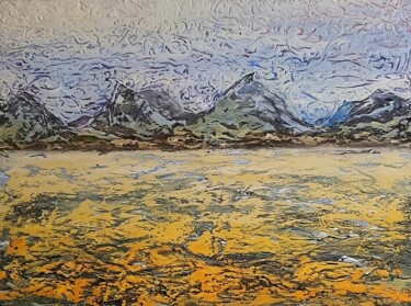 Peinture intitulée "Осень в горах" par Jans Sergei, Œuvre d'art originale, Acrylique Monté sur Châssis en bois
