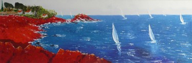 Painting titled "119 Baie d'Agay" by Gilles Janson, Original Artwork, Oil