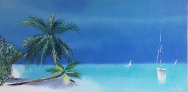 Painting titled "146 maldives" by Gilles Janson, Original Artwork, Oil