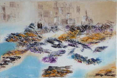 Painting titled "164 Mer urbaine" by Gilles Janson, Original Artwork, Oil