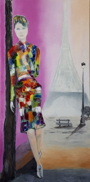 Malerei mit dem Titel "218 Mode" von Gilles Janson, Original-Kunstwerk, Öl