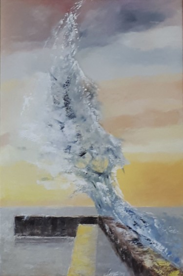 Peinture intitulée "226 Julie la vague" par Gilles Janson, Œuvre d'art originale, Huile