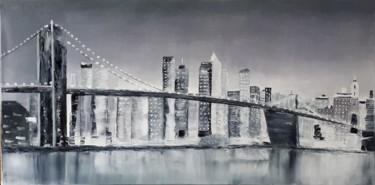 Painting titled "230 Brooklyn" by Gilles Janson, Original Artwork, Oil