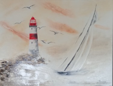Painting titled "253 Ouessant" by Gilles Janson, Original Artwork, Oil