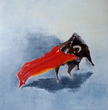 Painting titled "264 Tauromachie" by Gilles Janson, Original Artwork, Oil