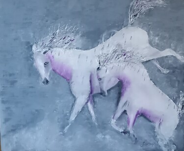 Peinture intitulée "288 Ludique Horse" par Gilles Janson, Œuvre d'art originale, Huile