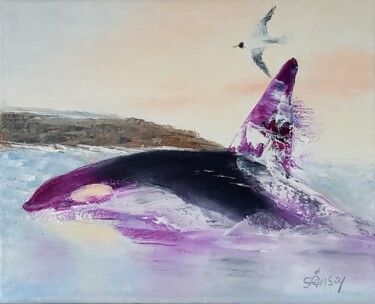 Pintura intitulada "316 Orca" por Gilles Janson, Obras de arte originais, Óleo