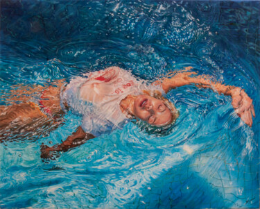 Pintura intitulada "Paz en el agua" por Janto Garrucho, Obras de arte originais, Óleo