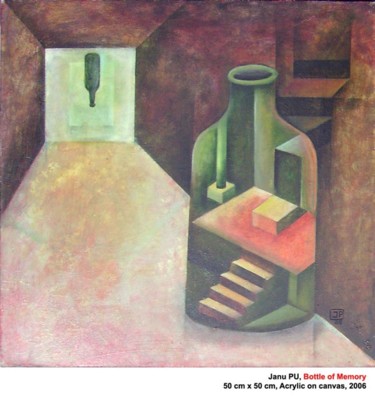 Painting titled "Bottle-of-Memory" by Janu Pu, Original Artwork