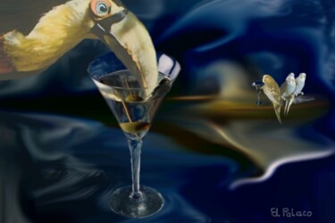 Digitale Kunst mit dem Titel "Martini" von Janusz Klas (El Polaco), Original-Kunstwerk, Digitale Malerei