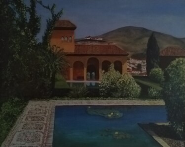 Malarstwo zatytułowany „Alhambra” autorstwa Janusz Klas (El Polaco), Oryginalna praca, Olej