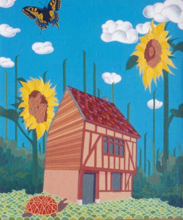 Peinture intitulée "Les tournesols" par Janusz Malik, Œuvre d'art originale