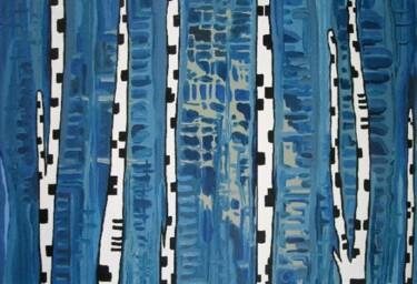 Peinture intitulée "Blue bolero" par Janusz Malik, Œuvre d'art originale
