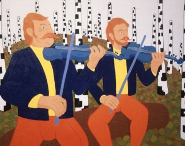 Peinture intitulée "duo" par Janusz Malik, Œuvre d'art originale