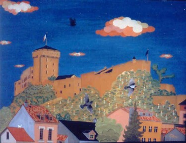 Painting titled "Six nuages lourdais" by Janusz Malik, Original Artwork