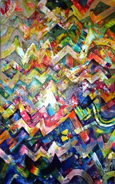 Painting titled "A4b abstract" by Janusz Mulak, Original Artwork