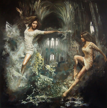 Painting titled "Spell III" by Janusz Orzechowski, Original Artwork, Oil